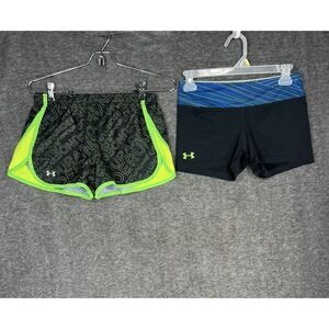 Lot of 2 Y2K Under Armour Shorts Heat Gear Size S Micro Short Workout Athletic
